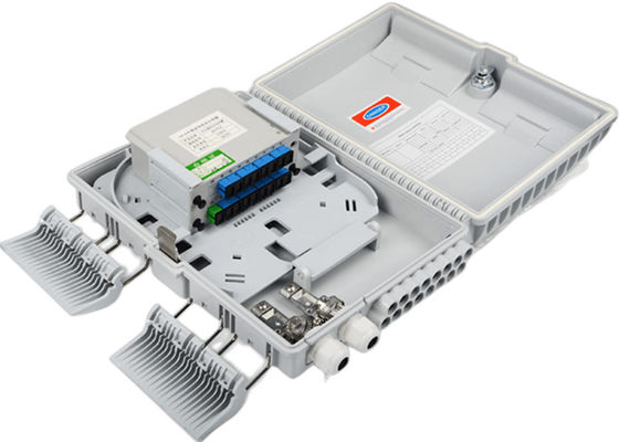 ในร่ม / กลางแจ้ง 16 พอร์ต Splitter กล่องไฟเบอร์ออปติก FTTH Splitter