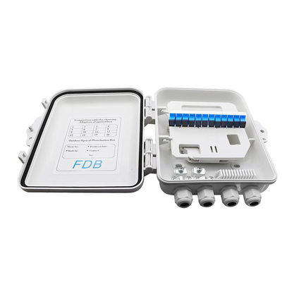 SC 1x8 PLC กล่องแยกไฟเบอร์ออปติก IP65 12Cores ติดผนัง