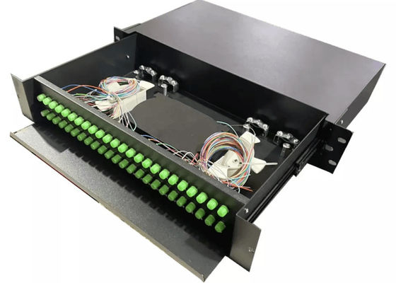 แผงแพทช์ไฟเบอร์ออปติก 2U 48 พอร์ต Fc Simplex Slide Out ODF
