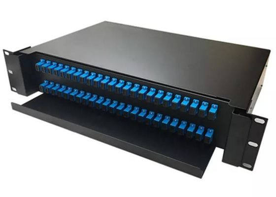 แผงแพทช์ไฟเบอร์ออปติก 2U 48 พอร์ต Fc Simplex Slide Out ODF