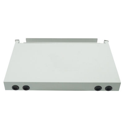 แผงแพทช์ไฟเบอร์ออปติก ODF สีขาวสไลด์ 1U 12 พอร์ตแผงแพทช์ Mount Rack