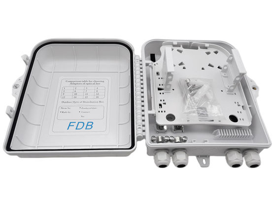 กล่องแยกไฟเบอร์ออปติกสีขาว LC 1x16 PLC Splitter Wall Mount