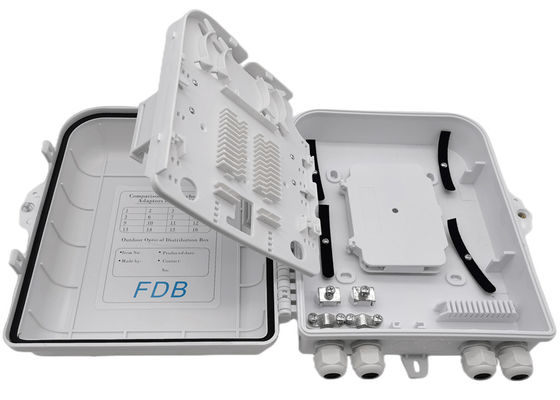 กล่องแยกไฟเบอร์ออปติกสีขาว LC 1x16 PLC Splitter Wall Mount
