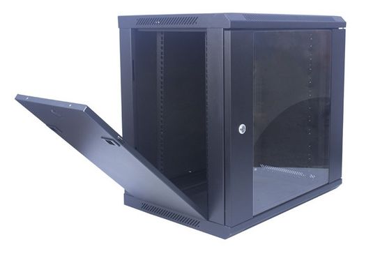 12U ประตูกระจกติดผนังตู้เซิร์ฟเวอร์เครือข่ายตู้แร็ค 19 นิ้ว 600x450