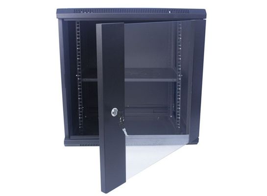 12U ประตูกระจกติดผนังตู้เซิร์ฟเวอร์เครือข่ายตู้แร็ค 19 นิ้ว 600x450