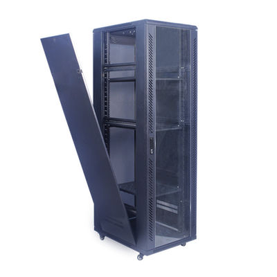 ตู้แร็คเซิร์ฟเวอร์ PDU ขาตั้งพื้น SPCC 42U 600*1000*2000MM