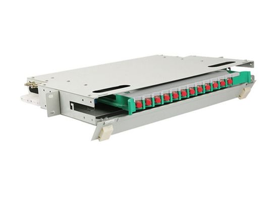 แผงแพทช์ ODF 12 คอร์ FC 1U กล่องติดแร็ค 19&quot; ไฟเบอร์ออปติก