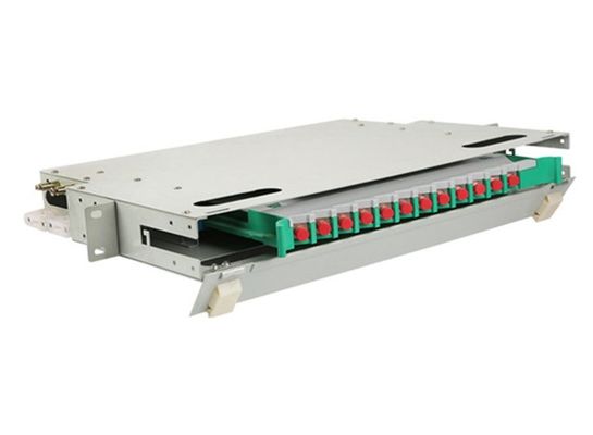 แผงแพทช์ ODF 12 คอร์ FC 1U กล่องติดแร็ค 19&quot; ไฟเบอร์ออปติก