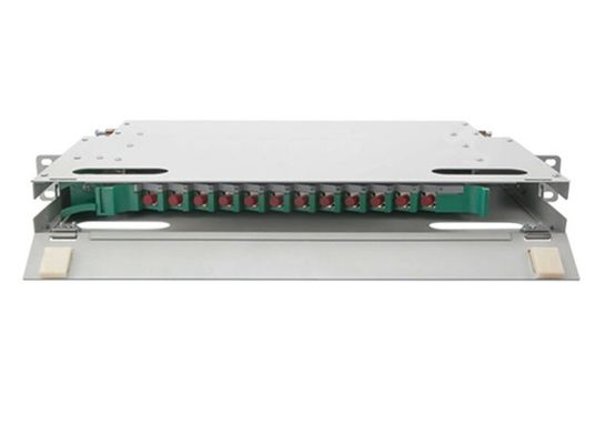 แผงแพทช์ ODF 12 คอร์ FC 1U กล่องติดแร็ค 19&quot; ไฟเบอร์ออปติก