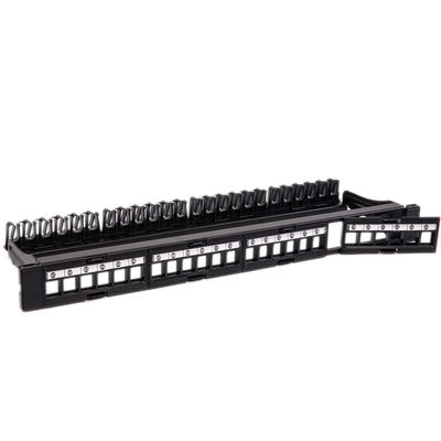 แผงแพทช์เครือข่าย CAT5 CAT6 UTP ว่างที่ไม่ได้โหลดแผงแพทช์พอร์ต RJ45 24
