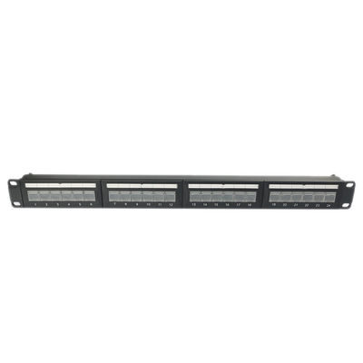 1U 24 พอร์ต Keystone Unshielded Patch Panel Keystone RJ45 DustProof