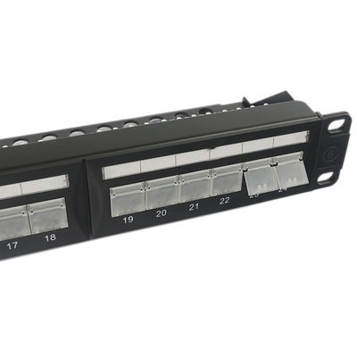 1U 24 พอร์ต Keystone Unshielded Patch Panel Keystone RJ45 DustProof