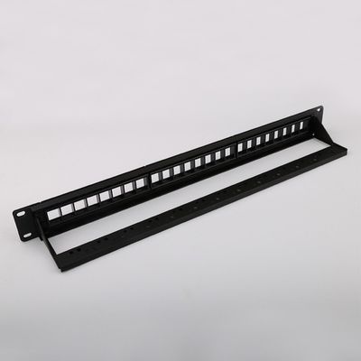 1RU Network Patch Panel C5e Blank Frame 24 Port Patch Panel ยกเลิกการโหลด