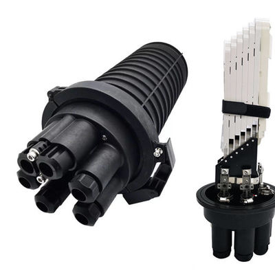 กล่องแยกสายออปติคอล 144 แกน พอร์ตประกบกันไฟเบอร์ชนิดโดม 6 พอร์ต PC Plastic