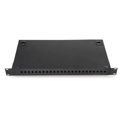 1U Rack Mount Type แผงแพทช์ไฟเบอร์ออปติก ODF 24 พอร์ตพร้อมอะแดปเตอร์ FC / UPC