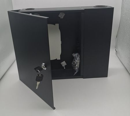12/24/48cores 2door Black Optical Wall Mount Fiber Enclosure พร้อม Spools และ Adapter Plate