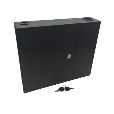 12/24/48cores 2door Black Optical Wall Mount Fiber Enclosure พร้อม Spools และ Adapter Plate
