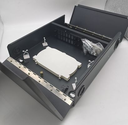 12/24/48cores 2door Black Optical Wall Mount Fiber Enclosure พร้อม Spools และ Adapter Plate
