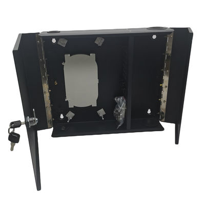 12/24/48cores 2door Black Optical Wall Mount Fiber Enclosure พร้อม Spools และ Adapter Plate