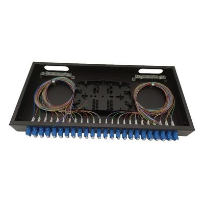 FTTH ODF Wall Mount 48 Fibers แผงแพทช์ไฟเบอร์ออปติกพร้อม LC Duplex Coupler Pigtails