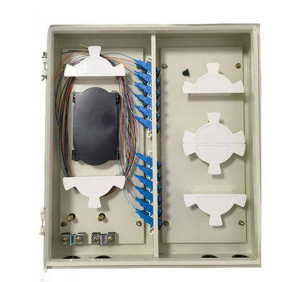 48 Ports Wall Mount Panel IP68 Protection 144 Fibers Max Capacity สีดำ