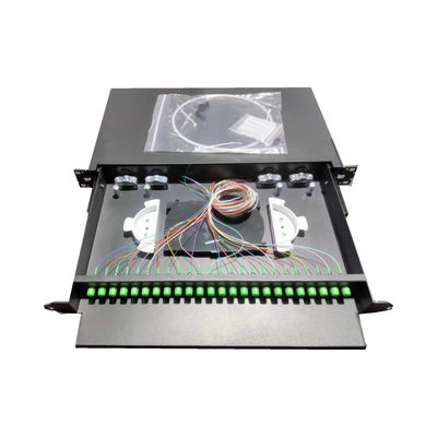 24C FC APC Fiber Count Optical Patch Panel สําหรับเส้นใย G652D / G657A1