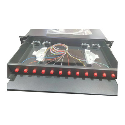 12 FC UPC Sliding Fiber Optic Patch Panel สําหรับการติดตั้งเครือข่ายที่มีประสิทธิภาพ