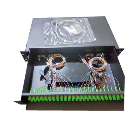 48C FC APC สไลดร็อค มอนท์ Optical Patch Panel กับ G652D/G657A1