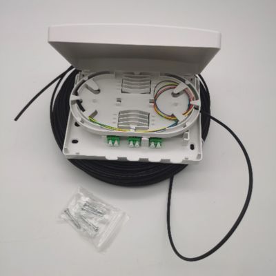 6Cores LC/APC พรีคอนเนคเตอร์ออฟติค แจกจําหน่ายกล่อง 6Fibers Wall Outlet PTO Box