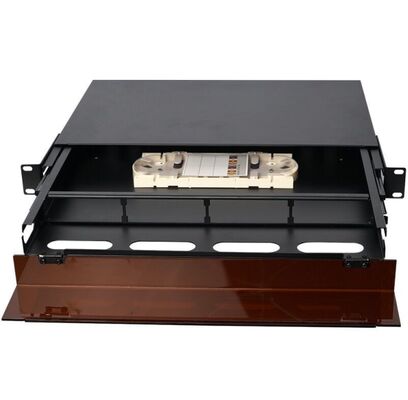 1U 96 Cores MTP MPO -LC แพทช์แพนล์ ODF ชาซิส กล่องชนิดเลื่อนด้วยฝุ่นปกสําหรับ 4 คาเซ็ต