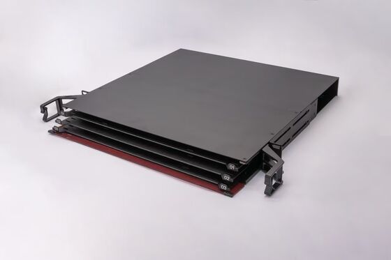 1U 144 Cores MTP MPO -LC แพทช์แพนล์ ODF ชาซีเรือนชนิดเลื่อนสําหรับ 12 แคสเซ็ต